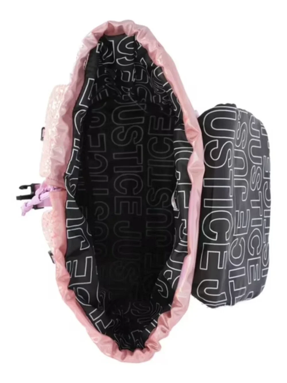 NWT Justice Girls Sequin Rucksack Backpack Iridescent Book Bag